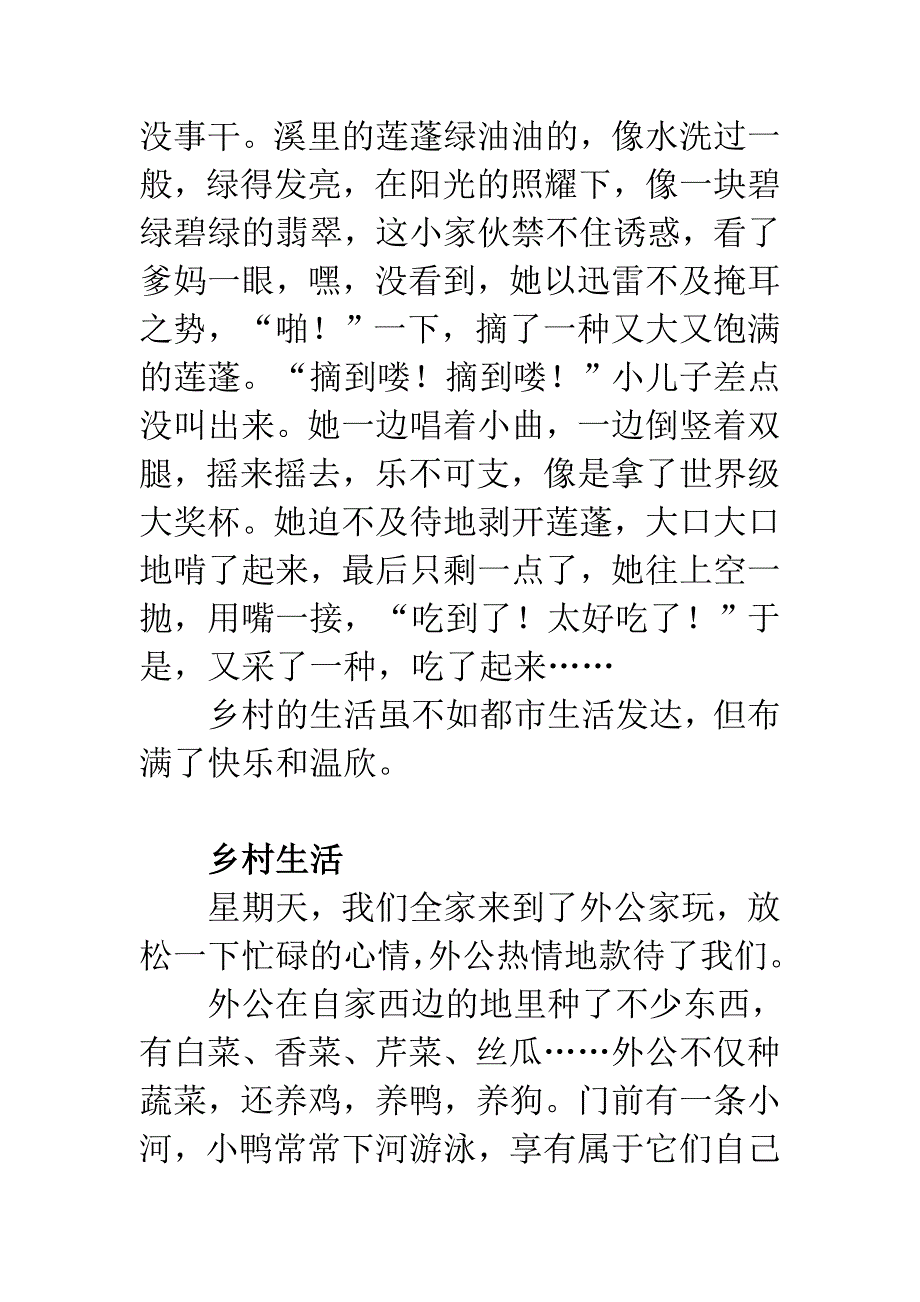 乡村生活作文500字_第3页