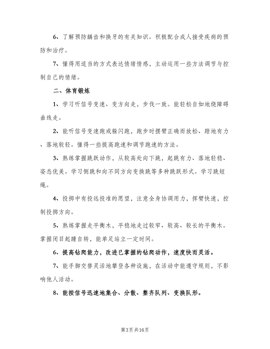 2023年幼儿园大班下半年教学计划模板（2篇）.doc_第3页