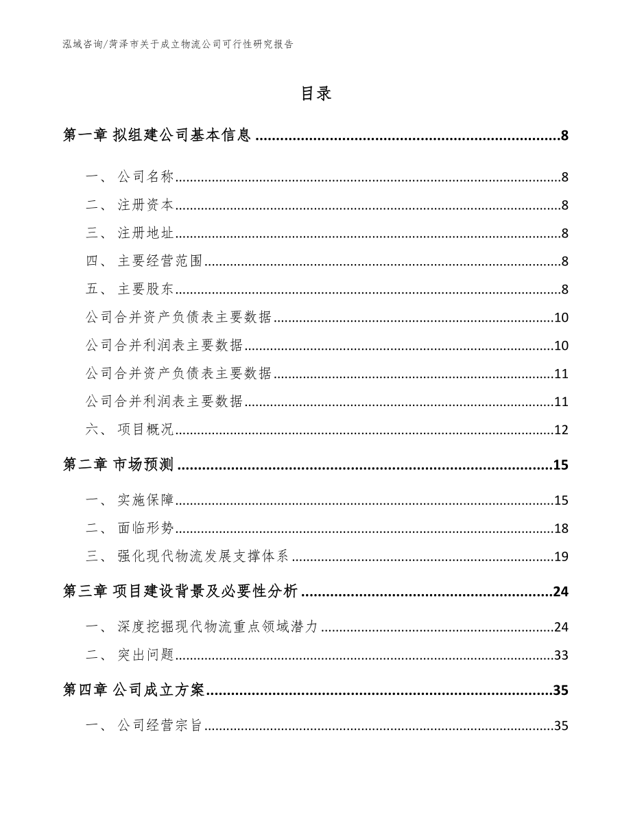 菏泽市关于成立物流公司可行性研究报告_第2页