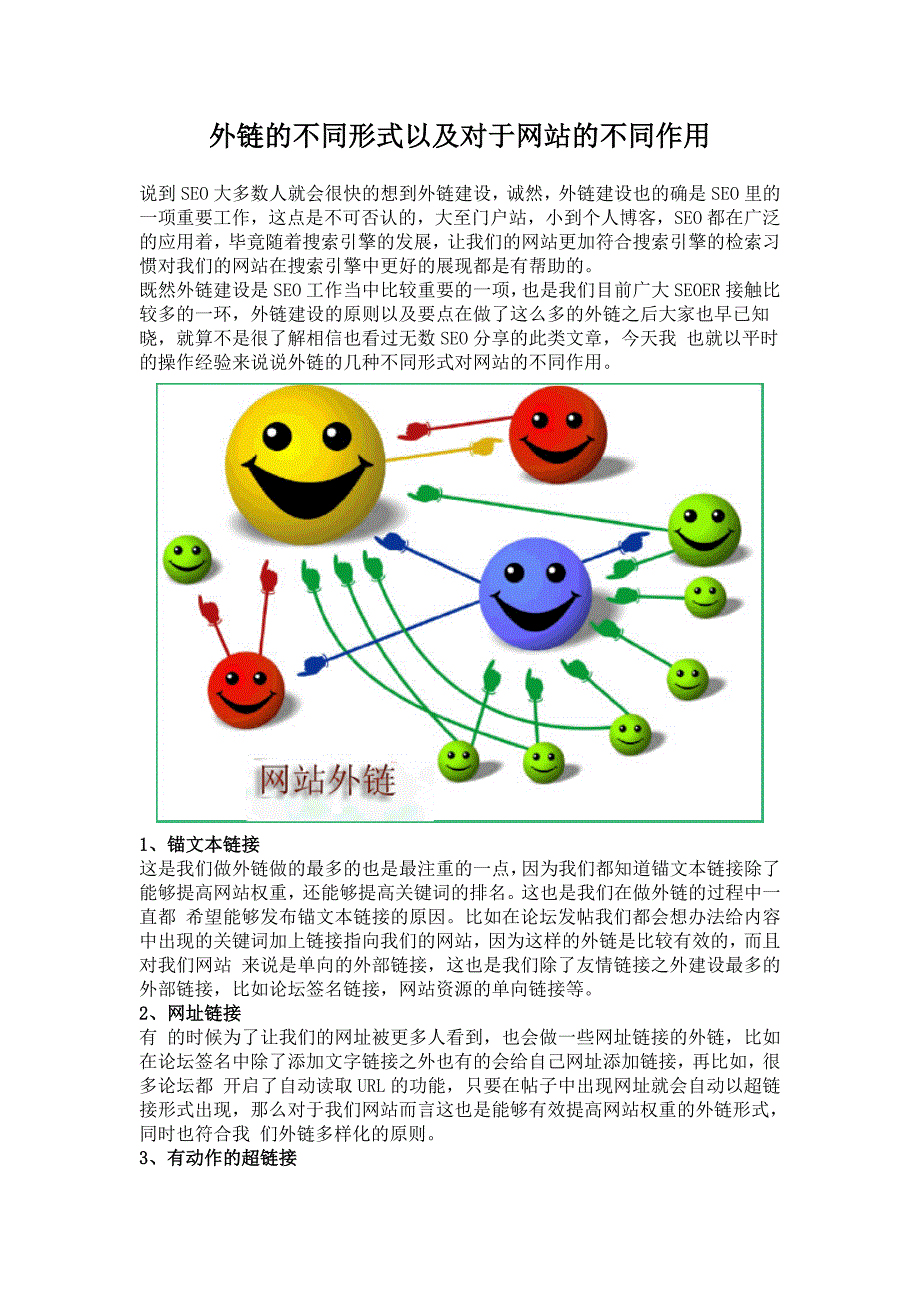 外链的不同形式以及对于网站的不同作用.doc_第1页