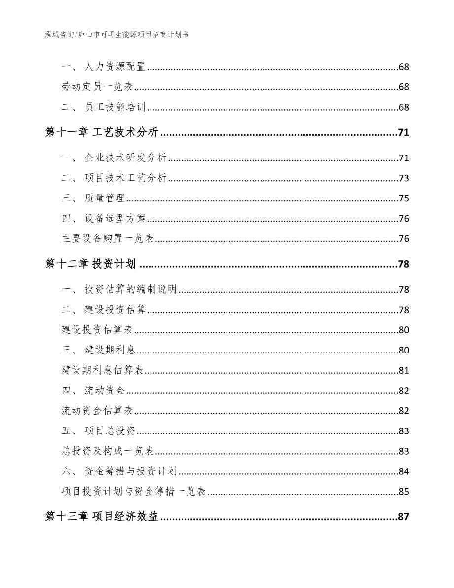 庐山市可再生能源项目招商计划书_模板范本_第5页