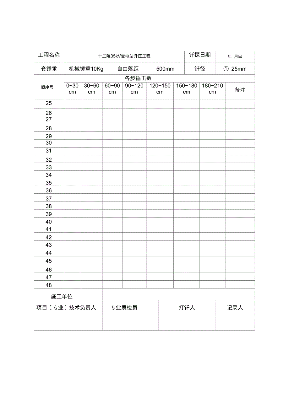 地基钎探记录表_第2页