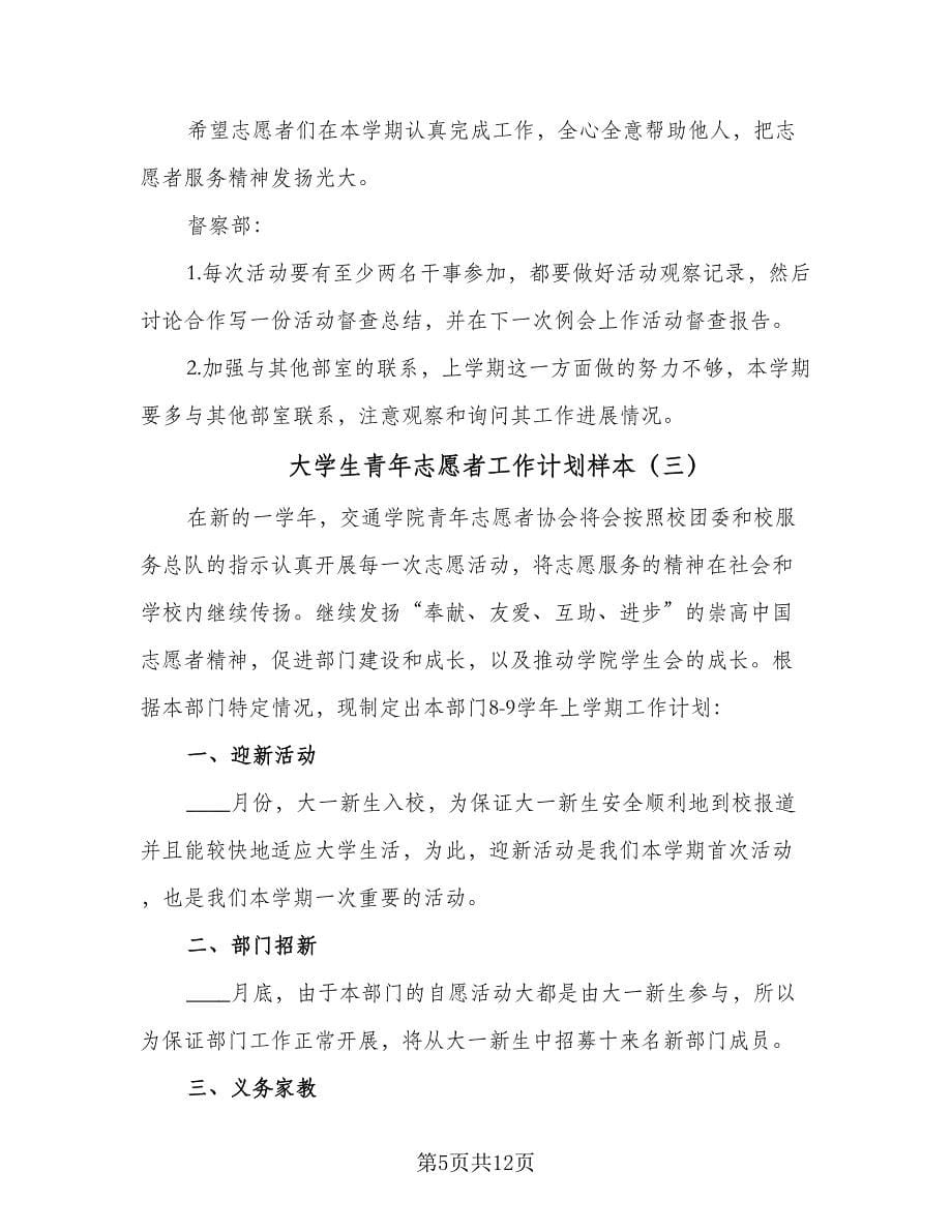 大学生青年志愿者工作计划样本（五篇）.doc_第5页