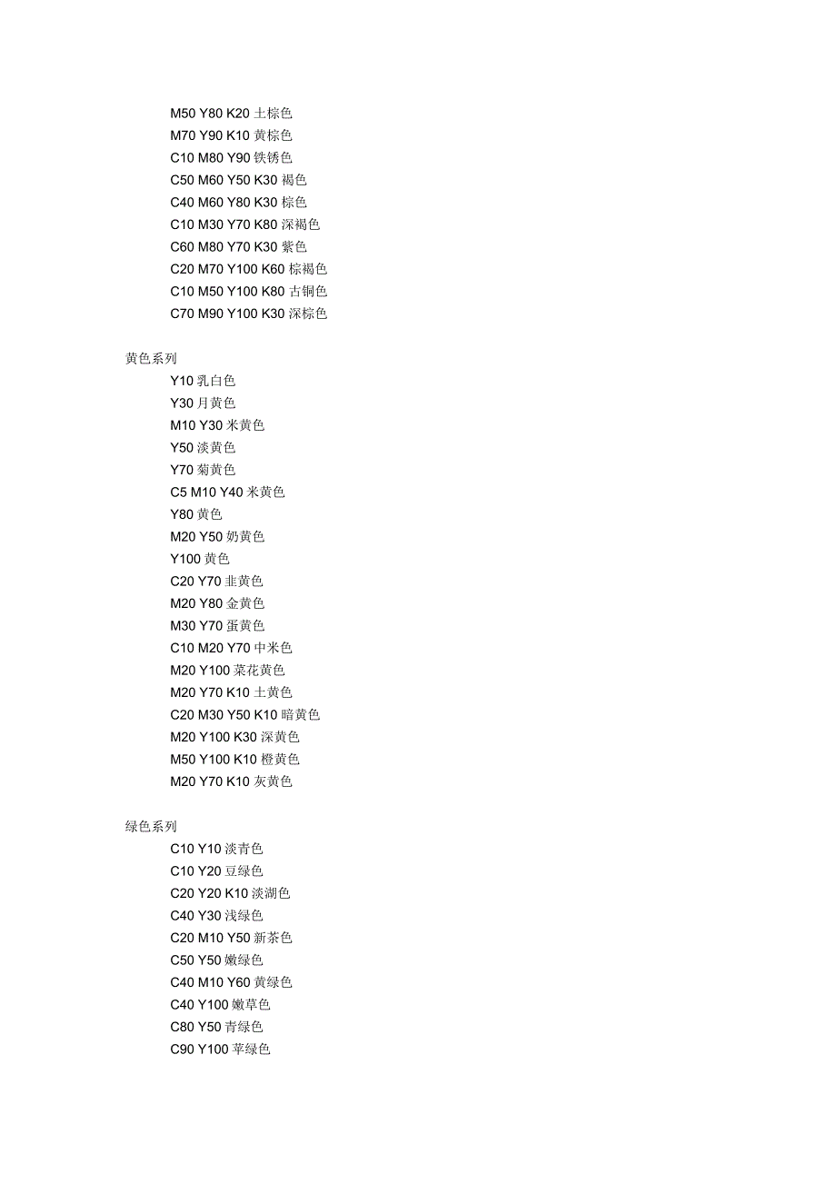 印刷的CMYK标准色值_第3页