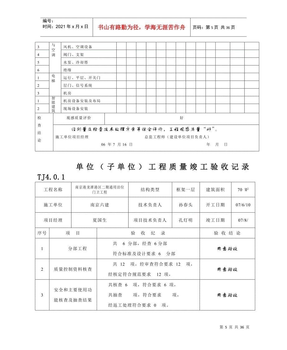 (零星)单位工程观感质量评定表_第5页