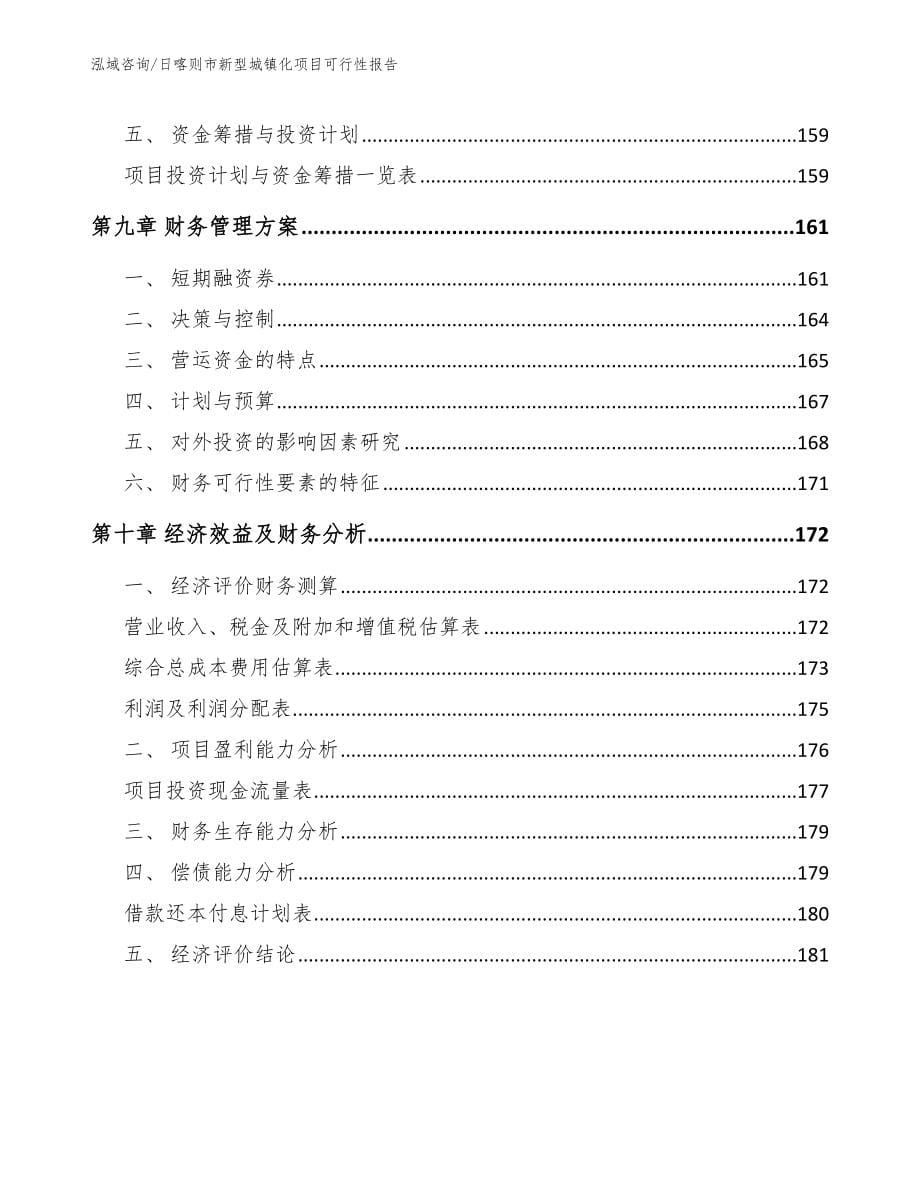 日喀则市新型城镇化项目可行性报告模板范文_第5页