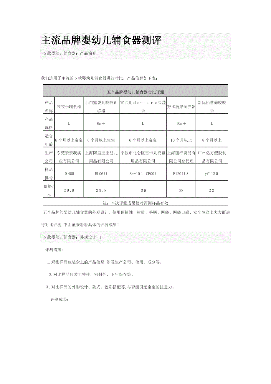 主流品牌婴幼儿辅食器测评_第1页