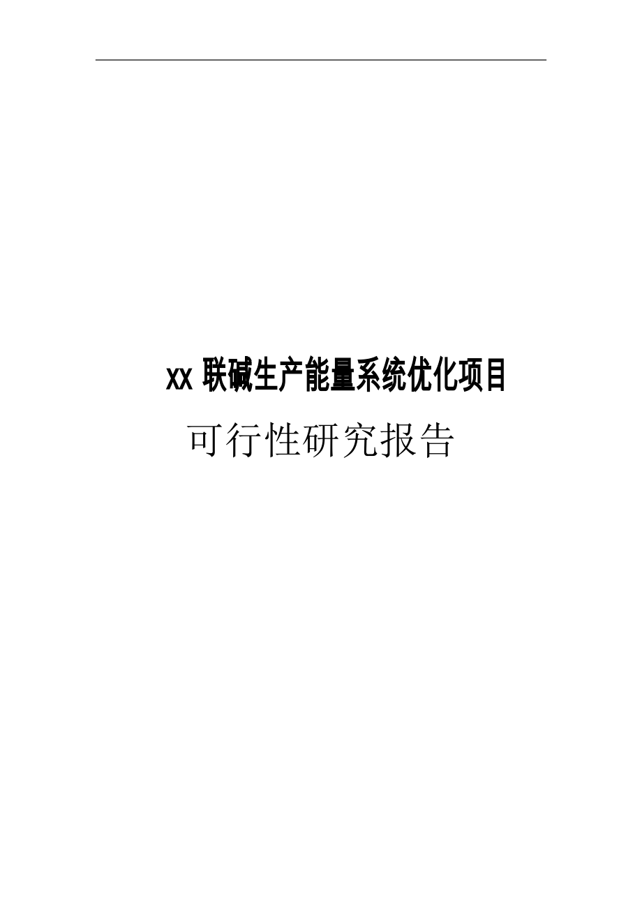 联碱生产能量系统优化建设项目投资建设项目可行性报告_第1页