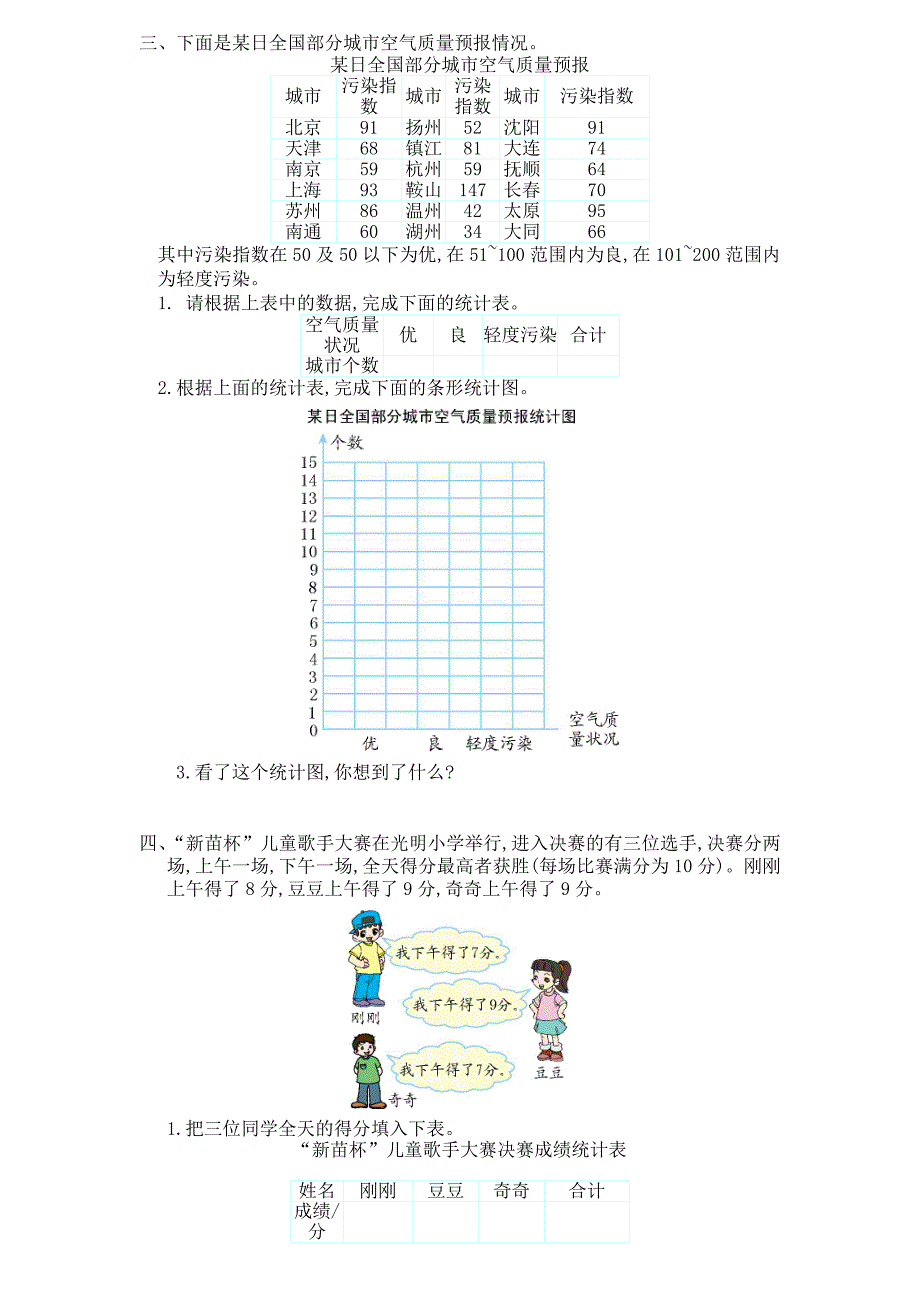 人教版四年级数学上册第七单元测试卷及答案_第2页