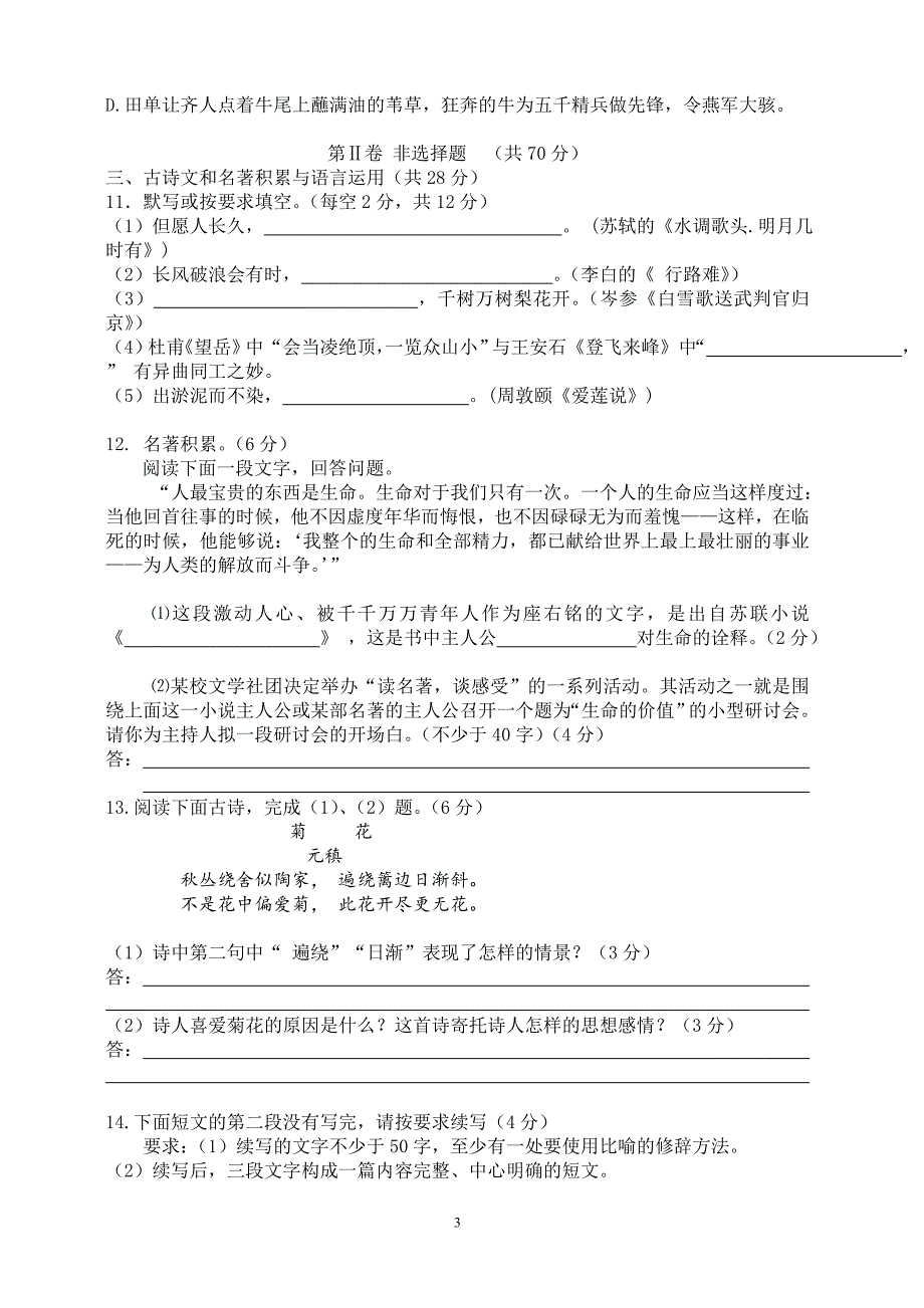 九年级语文摸底考试题.doc_第3页