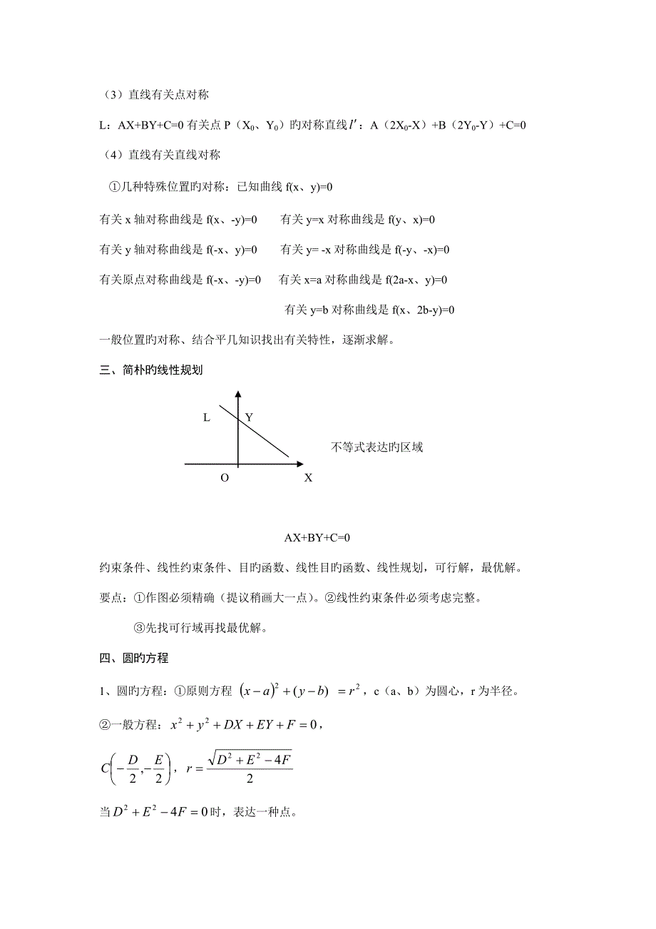 2023年高三总复习直线与圆的方程知识点总结分析_第4页