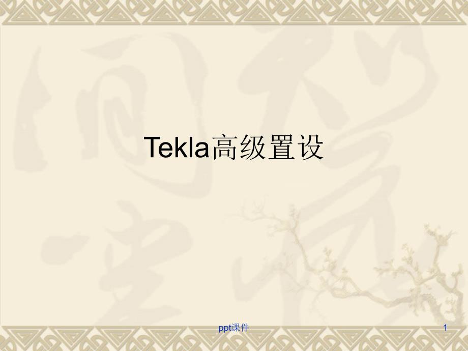 Tekla高级置设ppt课件_第1页