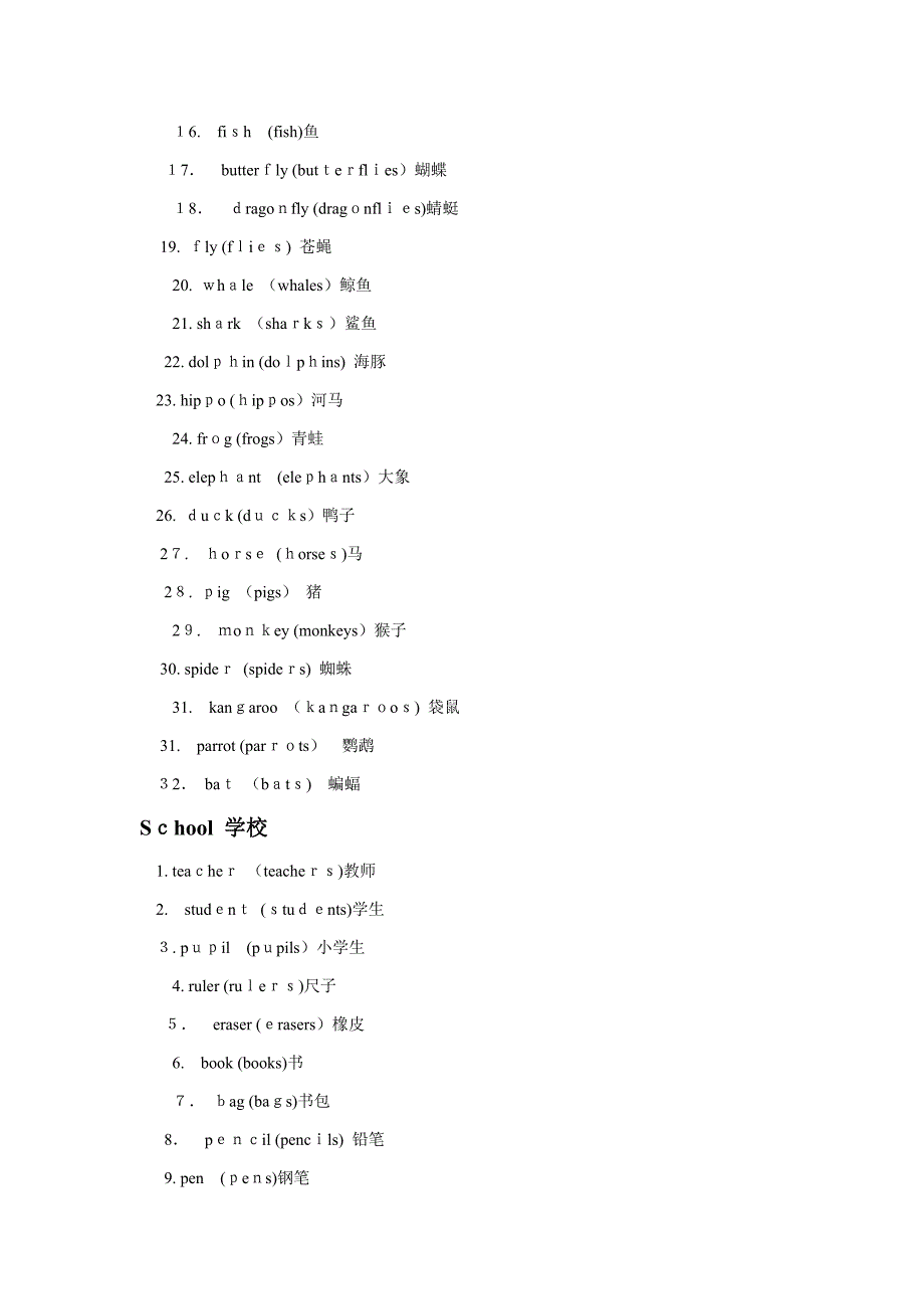 剑桥少儿英语一级词汇_第4页