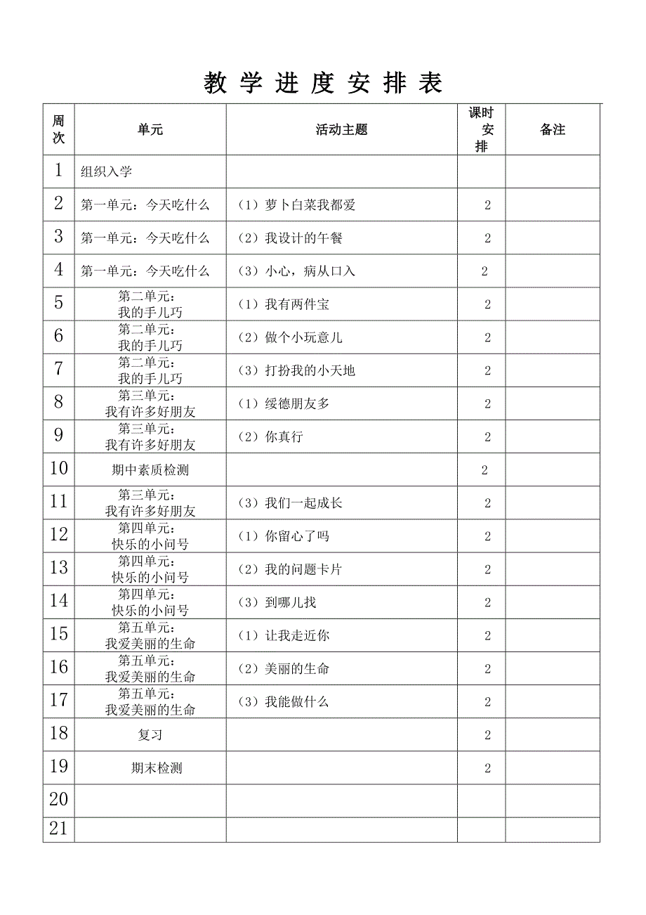 教科版一年级下册品德与生活教学计划.doc_第4页