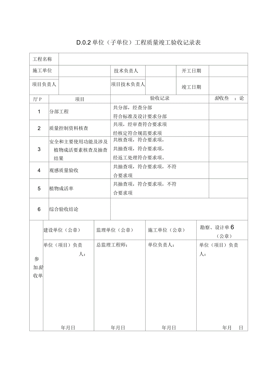 CJJ82-2021工程质量竣工验收表格全_第3页