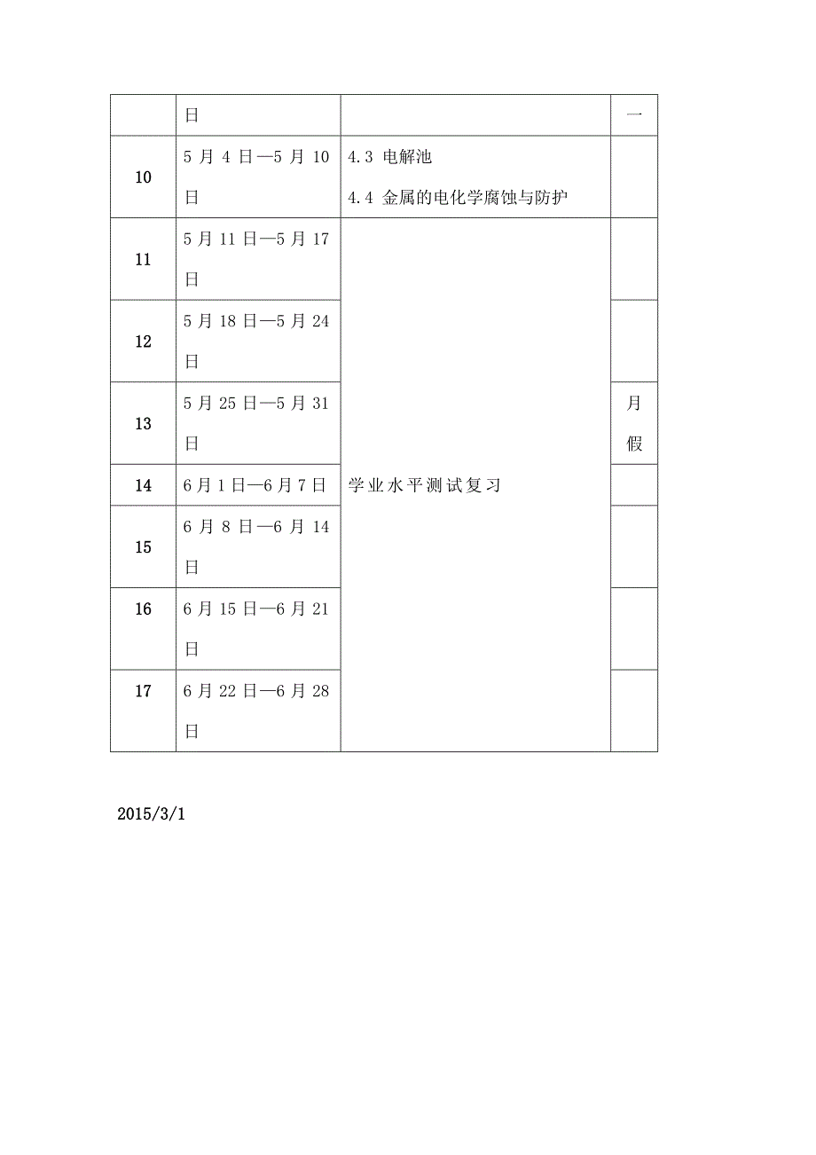 高二化学第二学期教学计划_第4页