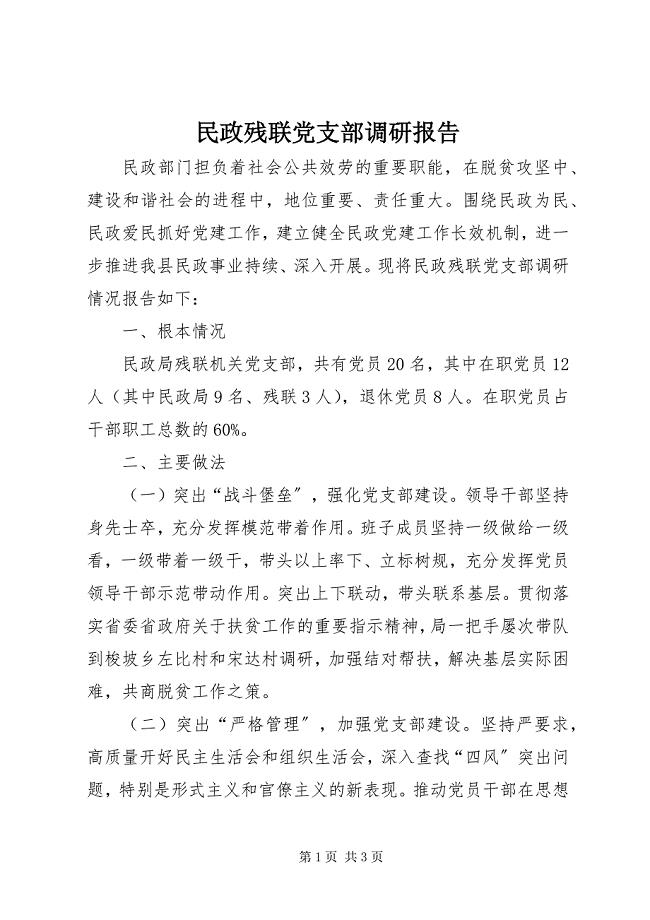 2023年民政残联党支部调研报告.docx