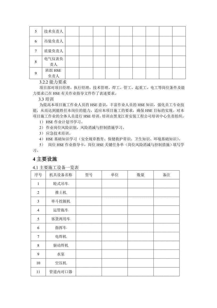 天然气长输管道工程项目HSE专业计划书.doc_第5页