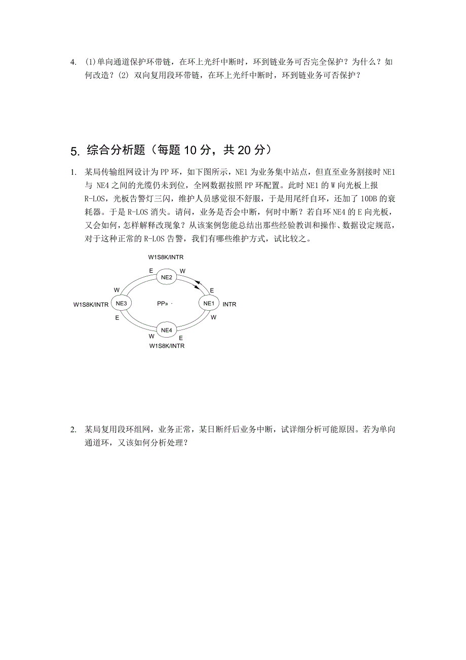 维护人员OptiX 1556222500+光网络工程师理论试题.doc_第5页