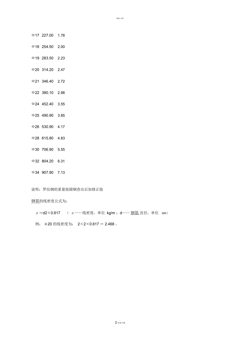 钢筋线密度表_第2页