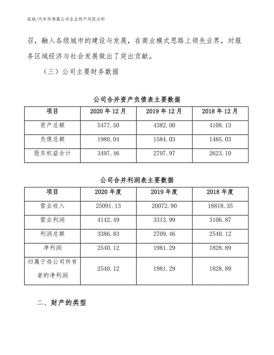 汽车传感器公司企业财产风险分析【范文】_第5页