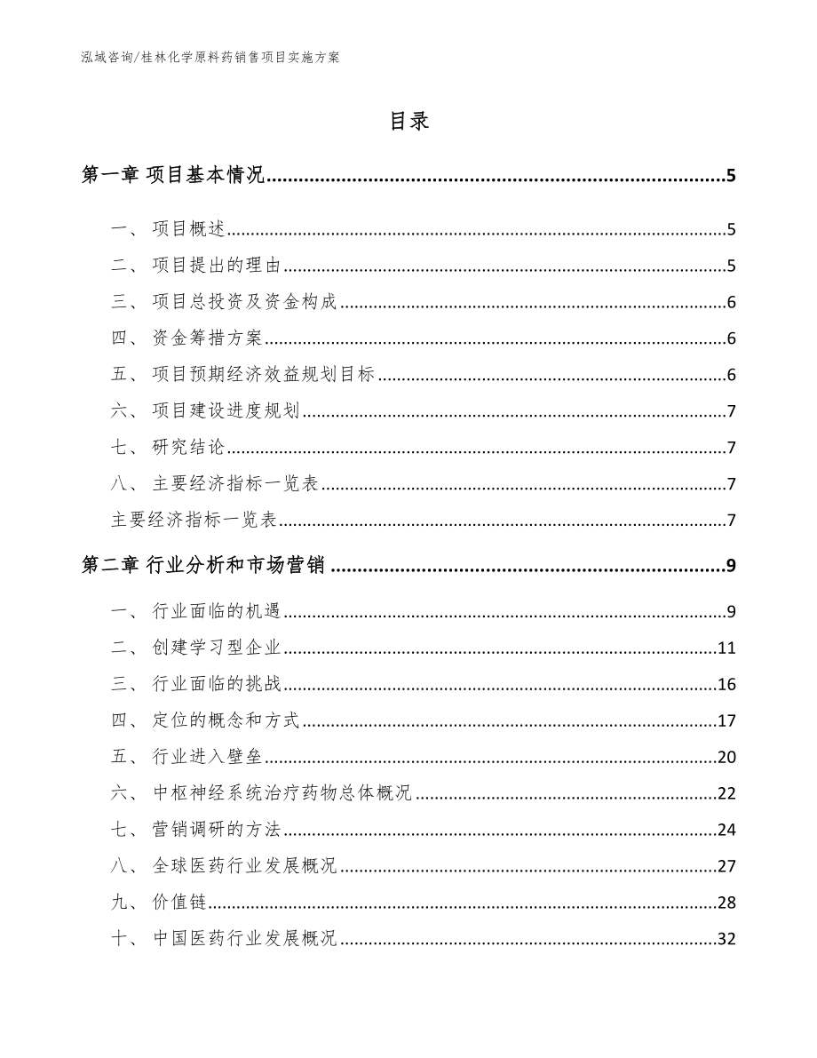 桂林化学原料药销售项目实施方案_第1页
