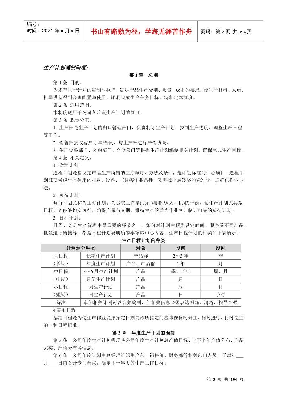 生产管理制度汇编(doc 185页)_第2页