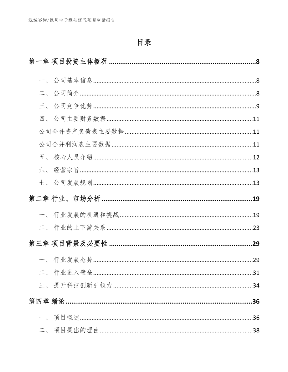 昆明电子级硅烷气项目申请报告_第2页