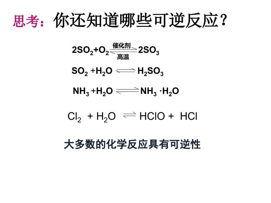 人教版化学必修二第三节--二.化学反应的限度课件_第5页