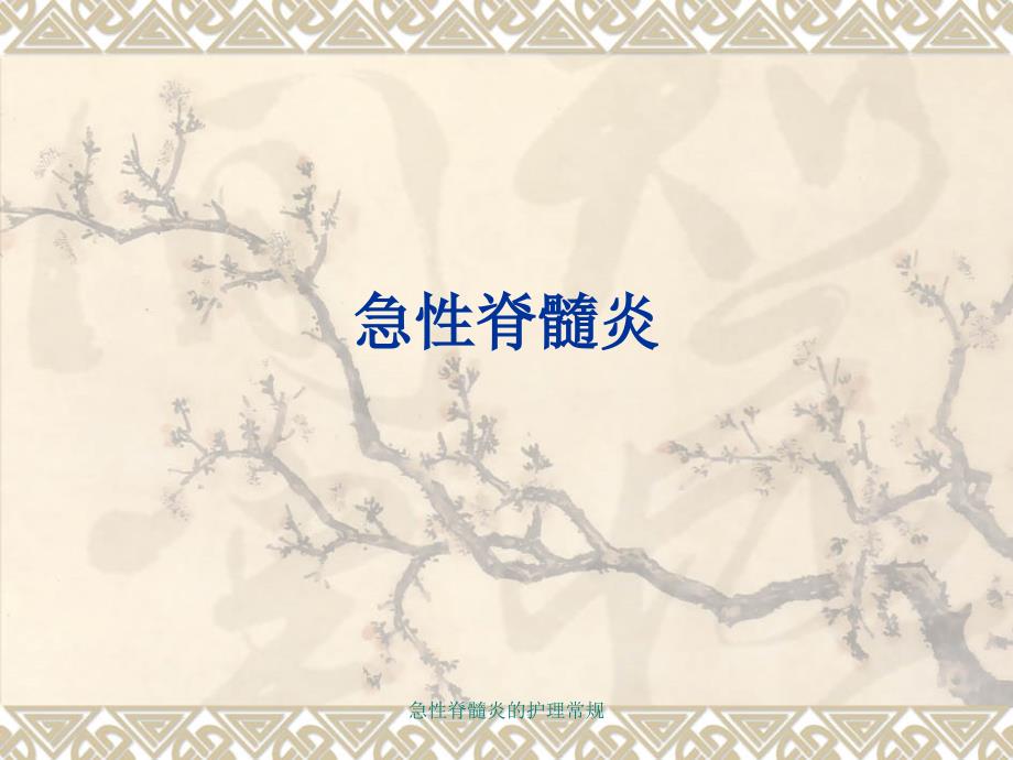 急性脊髓炎的护理常规_第1页