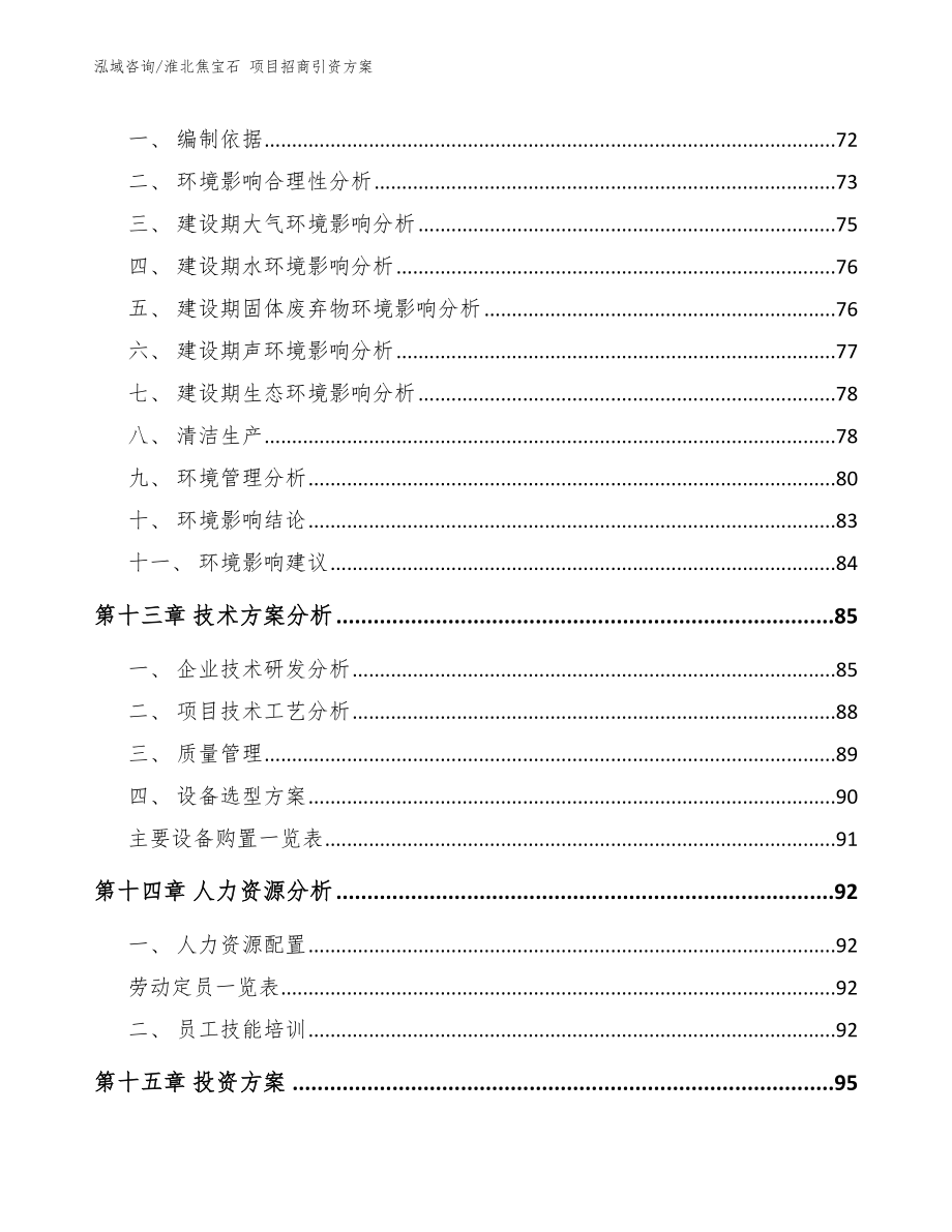 淮北焦宝石 项目招商引资方案_第4页