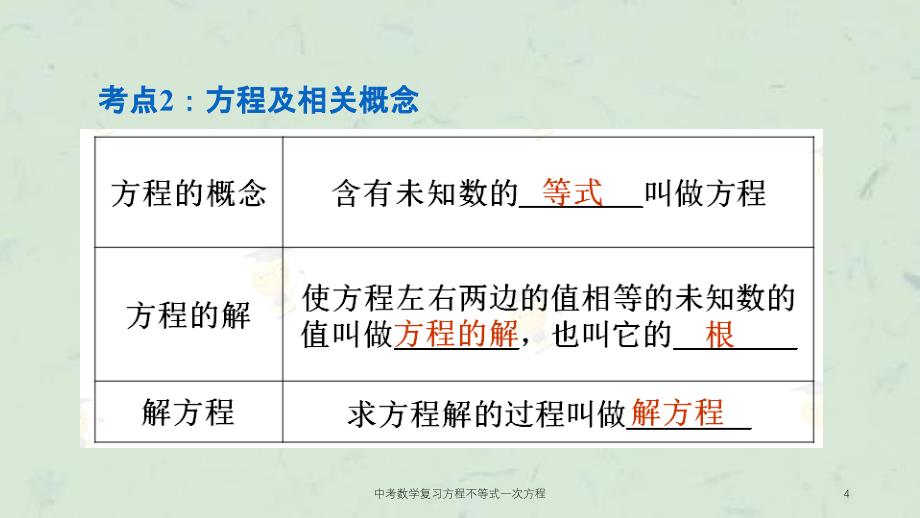 中考数学复习方程不等式一次方程课件_第4页