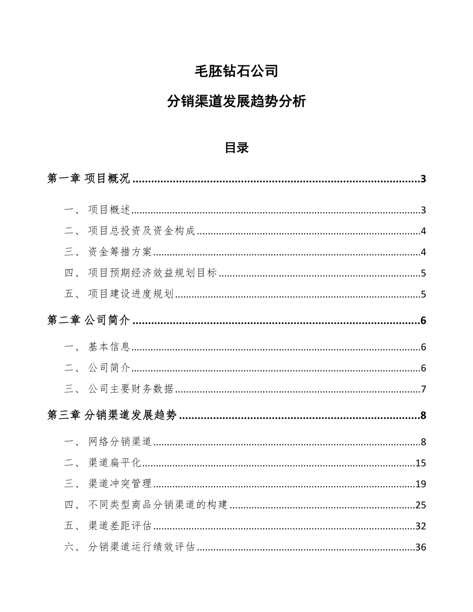 毛胚钻石公司分销渠道发展趋势分析_范文_第1页