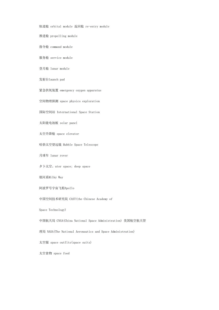 航空航天的常用词汇_第2页