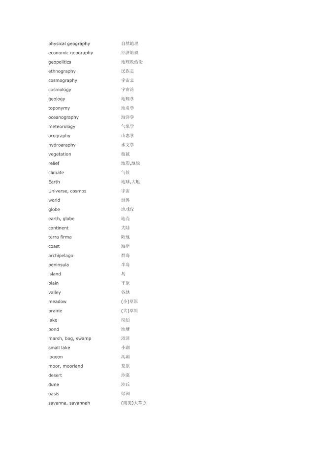 分类词汇-地理.doc