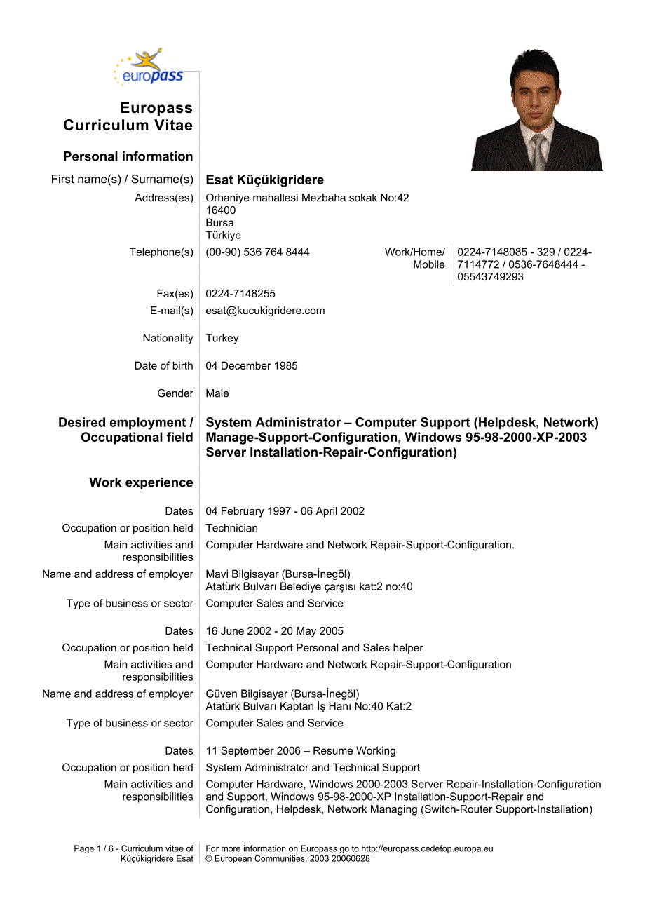 Europass CV_第1页