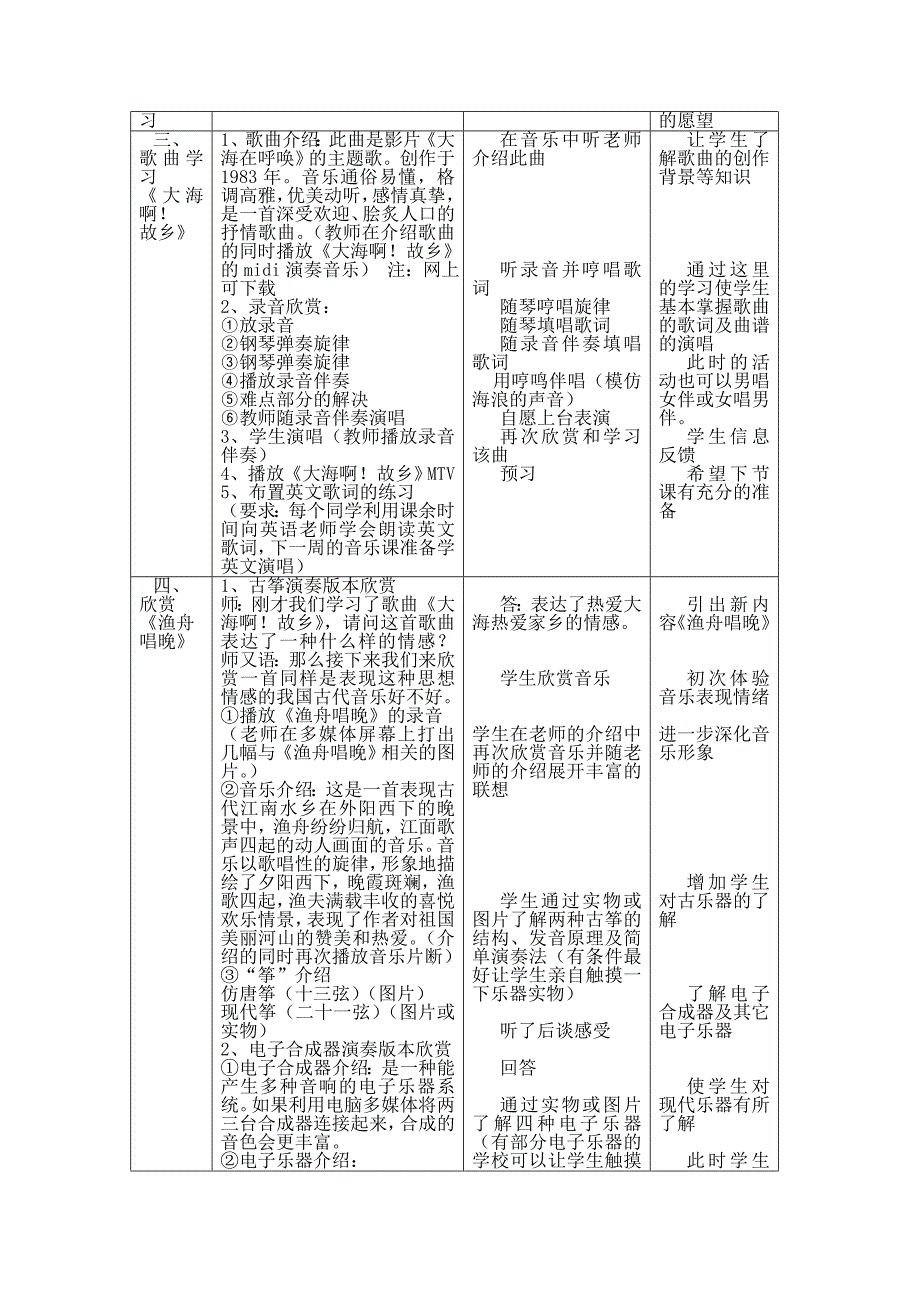 八年级下册音乐教案_第5页