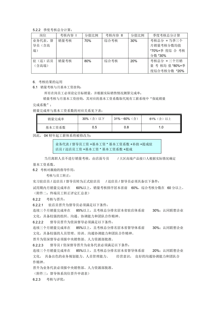 联想移动终端员工绩效考核管理制度试行_第3页