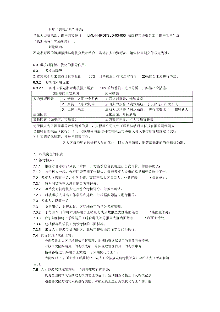 联想移动终端员工绩效考核管理制度试行_第4页