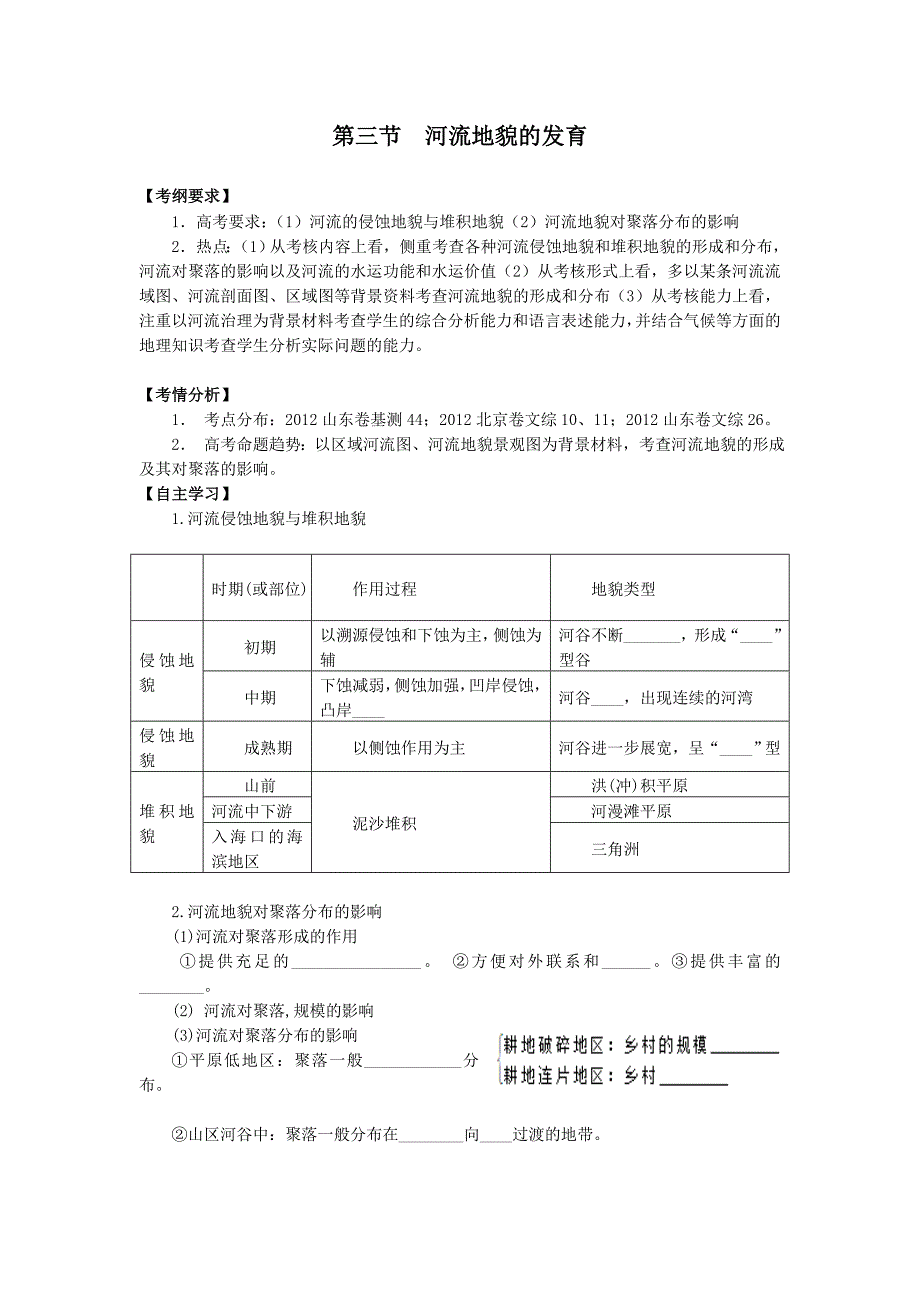 2014届高三地理一轮复习讲练_必修一_第四章_地表形态的塑造第三节_河流地貌的发育(13页)word版含详解_第1页