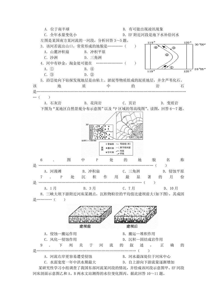 2014届高三地理一轮复习讲练_必修一_第四章_地表形态的塑造第三节_河流地貌的发育(13页)word版含详解_第5页