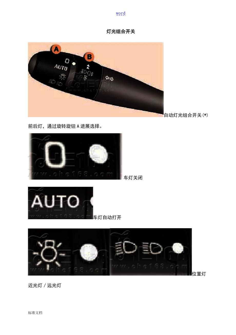 灯光组合开关使用手册簿_第1页