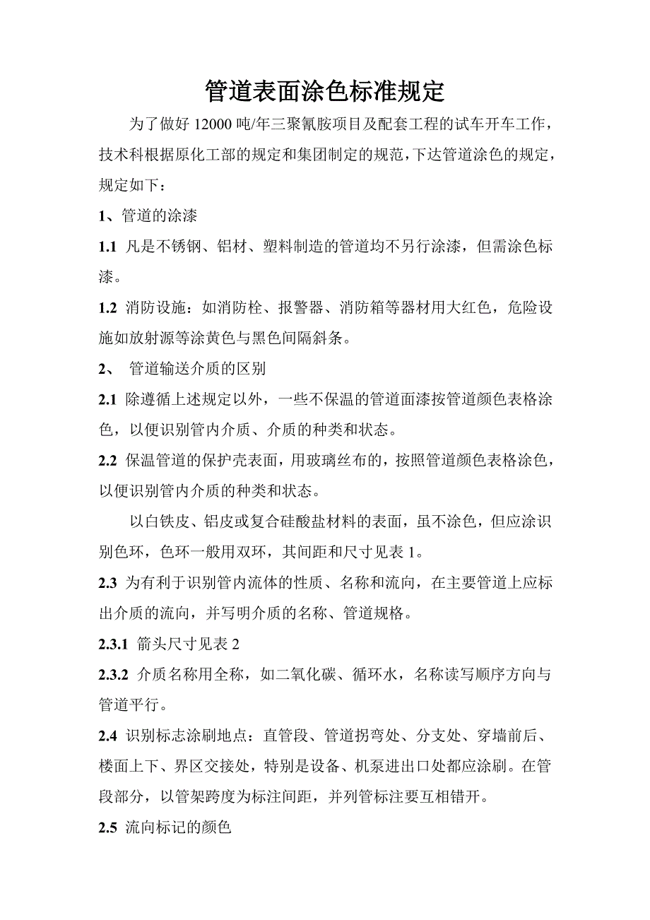 管道表面涂色标准规定_第1页