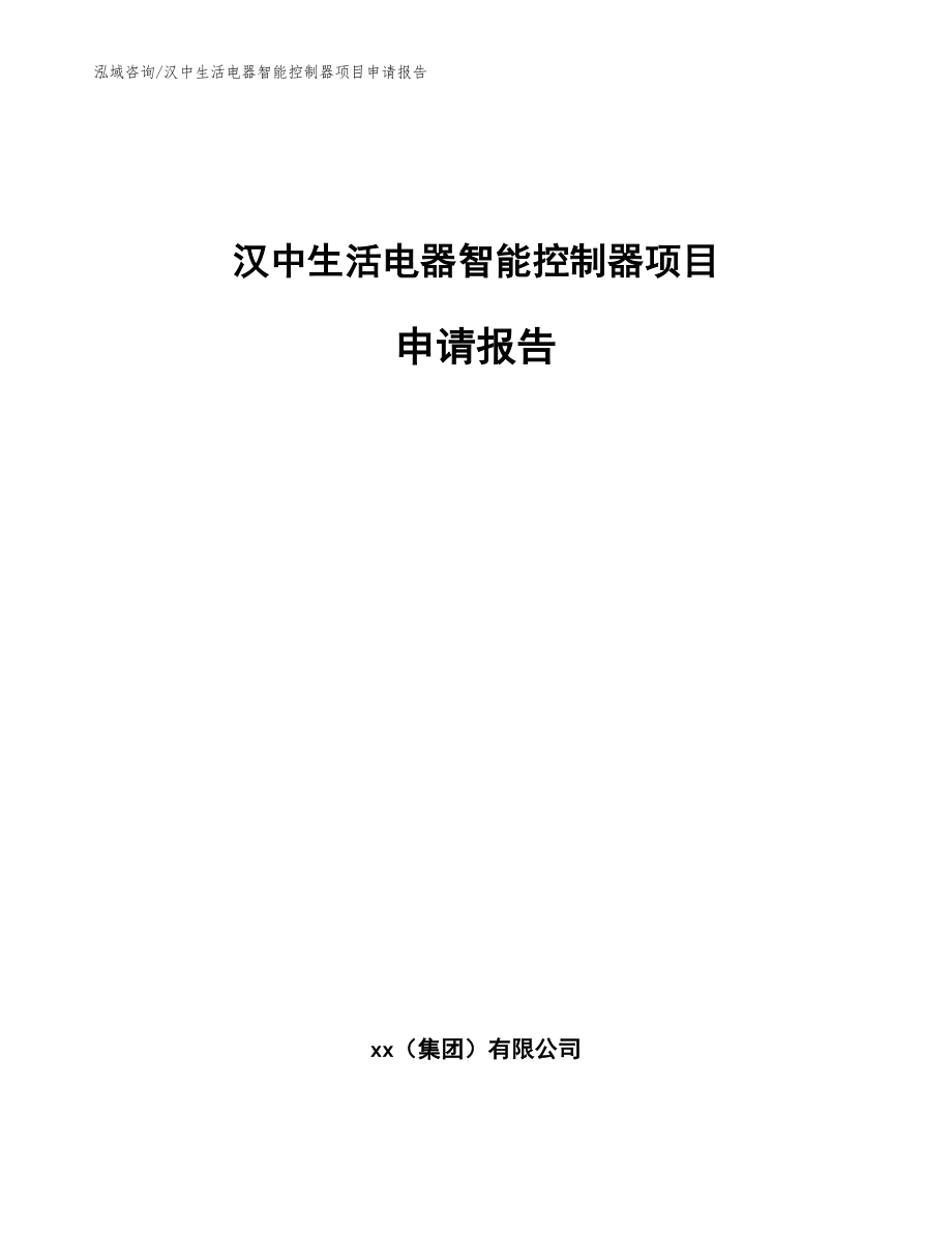 汉中生活电器智能控制器项目申请报告（范文模板）_第1页