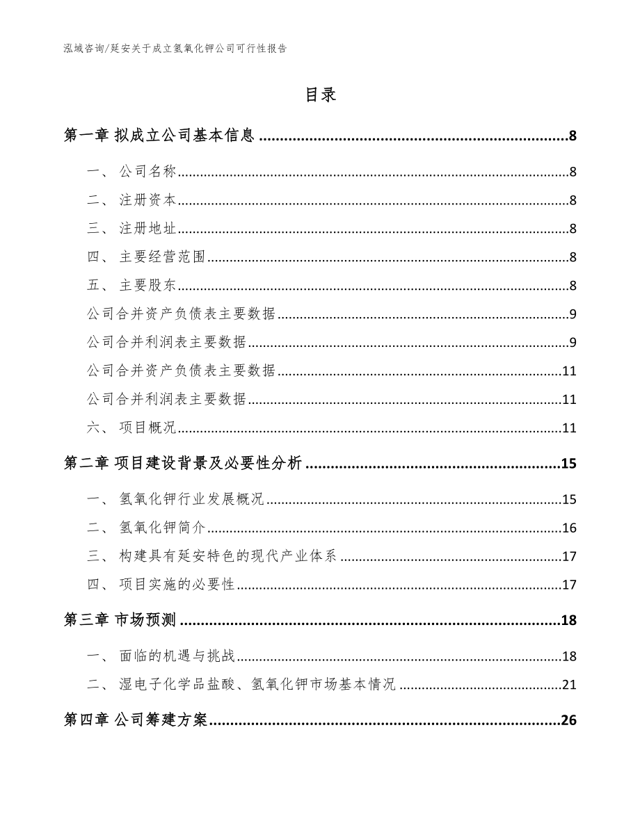 延安关于成立氢氧化钾公司可行性报告模板范本_第2页