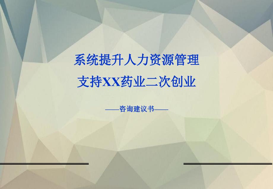 系统提升人力资源管理项目建议书_第1页