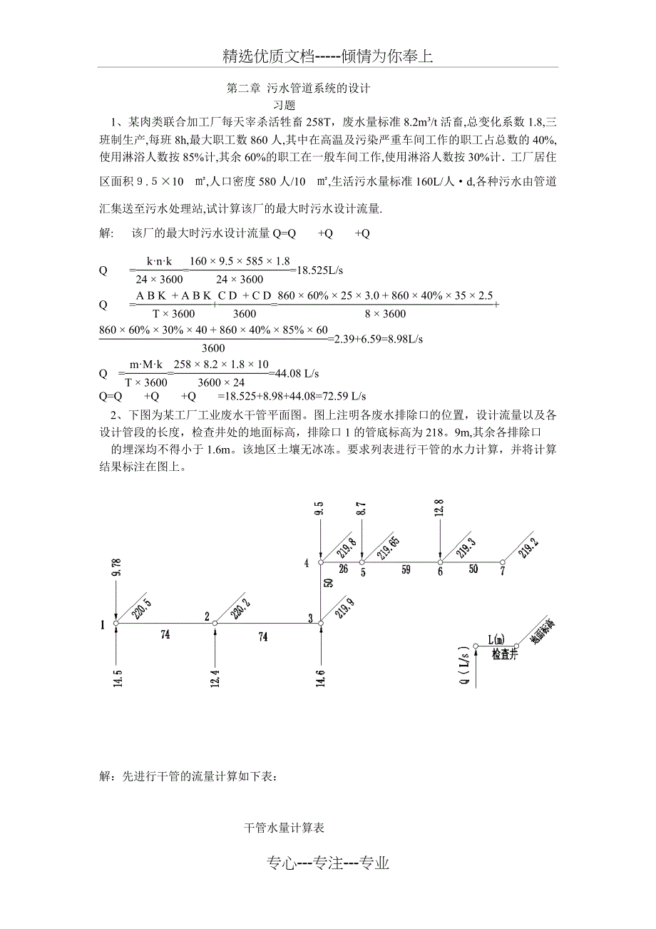 污水管道设计实例_第1页