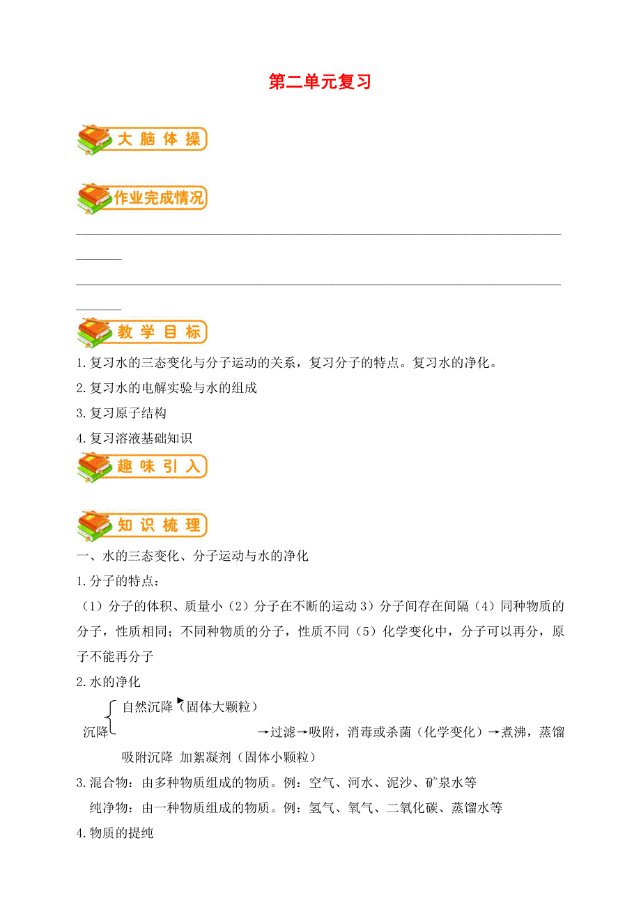 鲁教版九年级化学第28讲：第二单元复习(教师版).docx_第1页