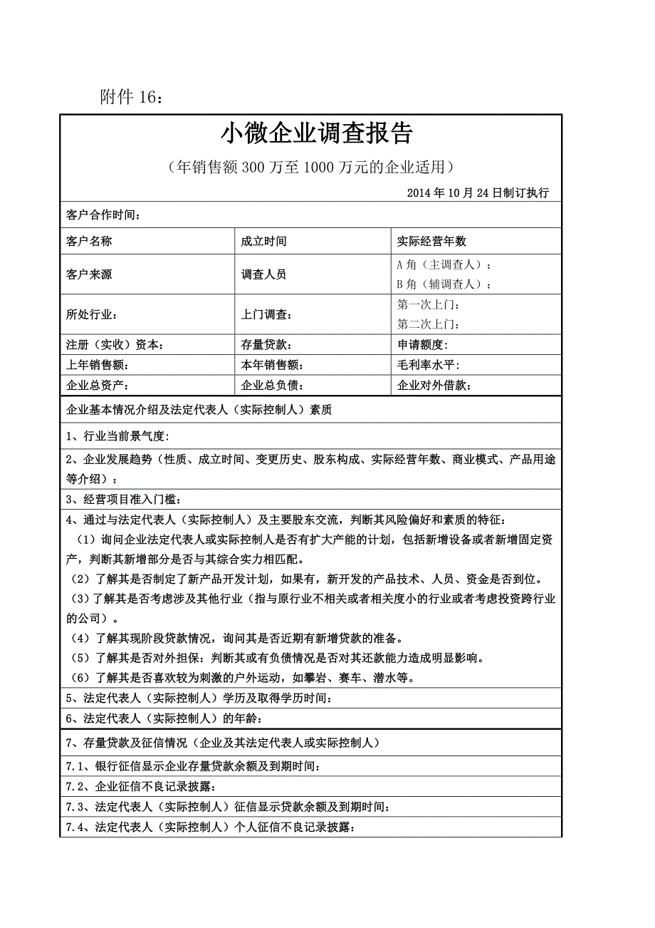 小额贷款公司贷款小微企业调查报告模版_第1页