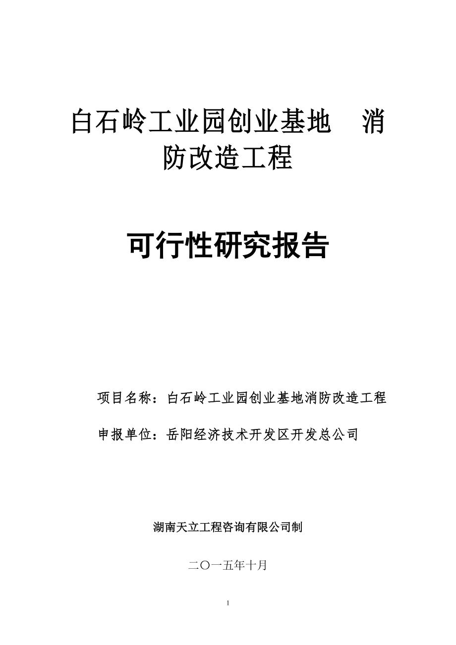 消防整改项目可行性研究报告.doc_第1页